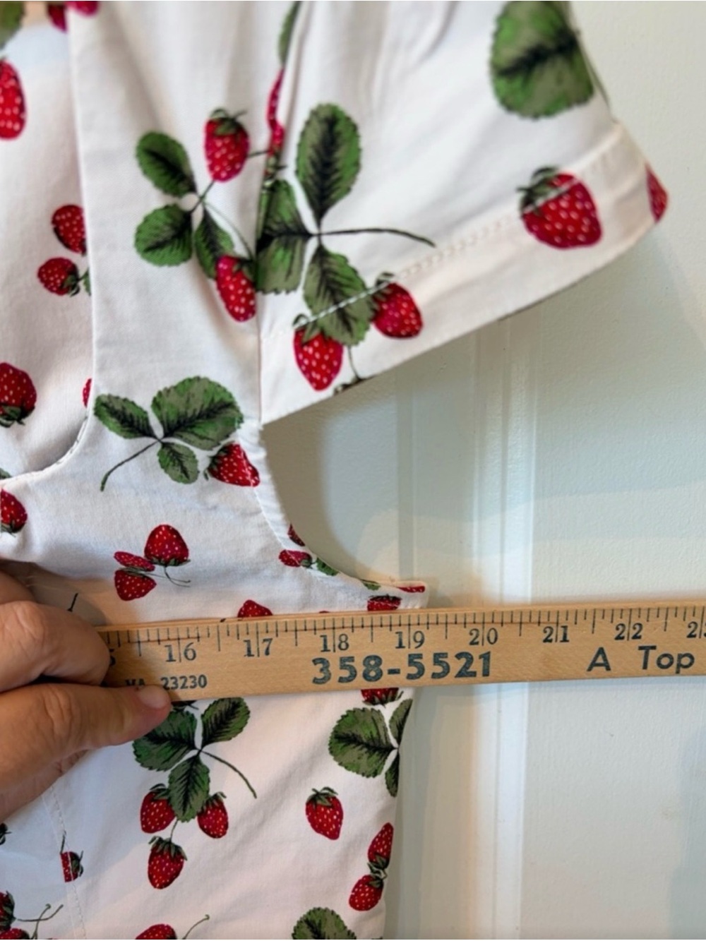 Anthropologie Midi Dress with strawberry print- size medium - Picture 7 of 10